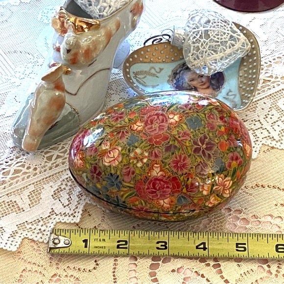 Kasmiri “Easter” Egg Handmade 5” Gold/Beautiful Colors One-of-A-Kind All Season - Picture 9 of 10